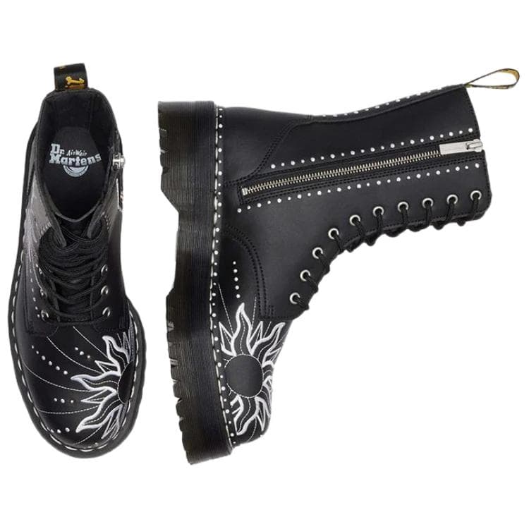 Ботинки Dr.Martens Jadon HI Солнечный Flare Кожа Армейские ботинки 5cm Унисекс Черный - изображение 5