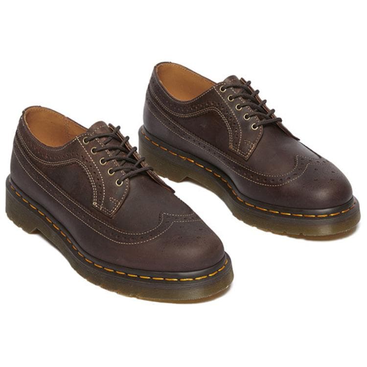 Кроссовки Dr.Martens Originals Коровья кожа Устойчивая к истиранию Низкая повседневная обувь Унисекс Темно-коричневый - изображение 3