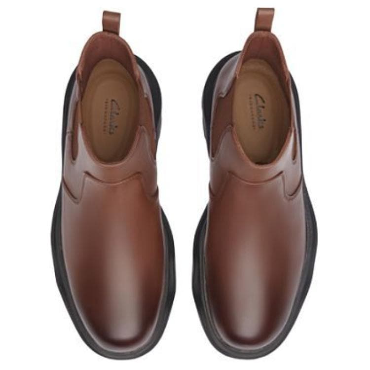 Ботинки челси Clarks Коровья кожа Короткий Челси 4,5 см Мужской Коричневый - изображение 3