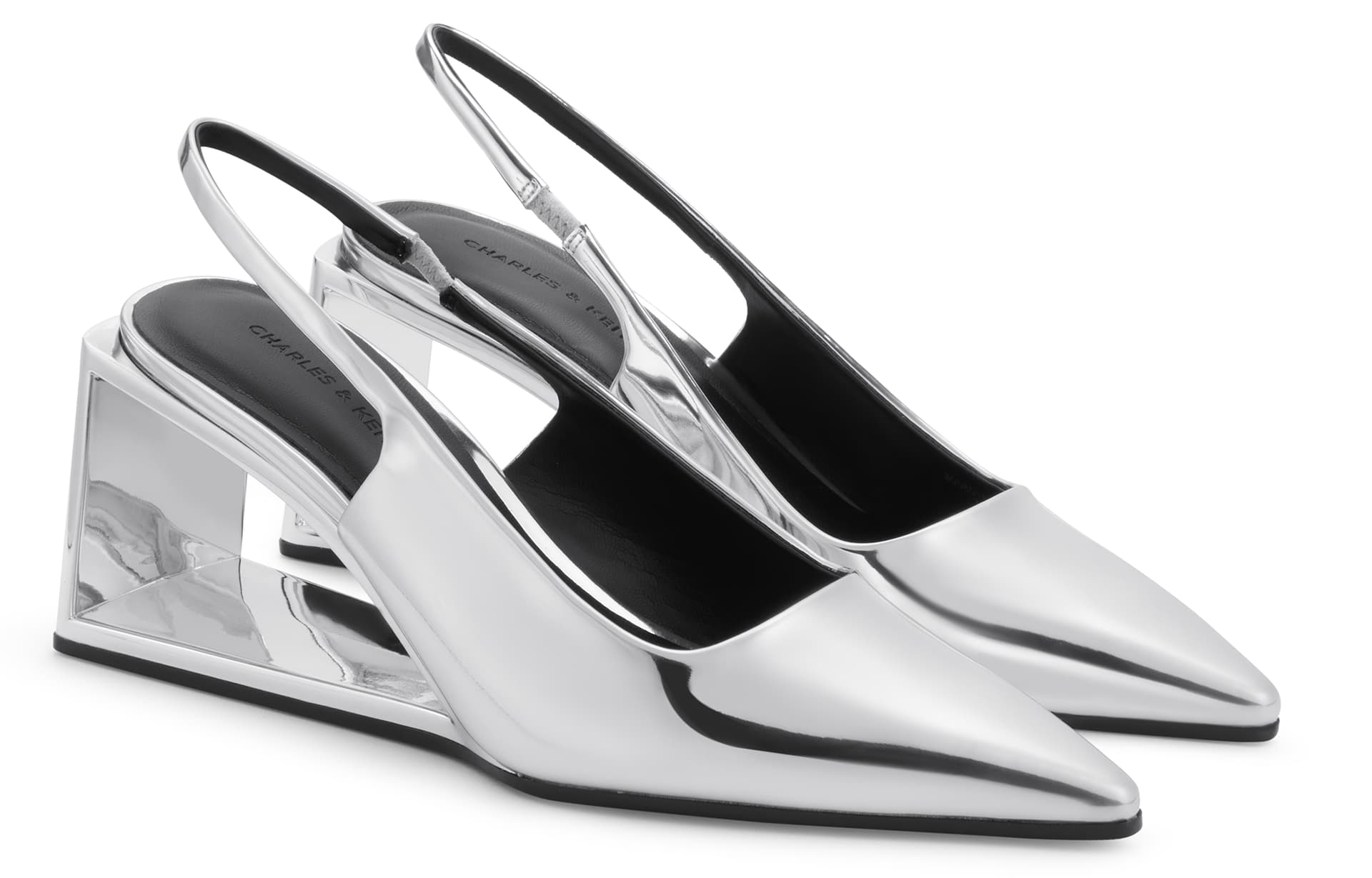 Шлёпанцы CHARLESKEITH PU 7.6cm SilverBlack Box - изображение 2