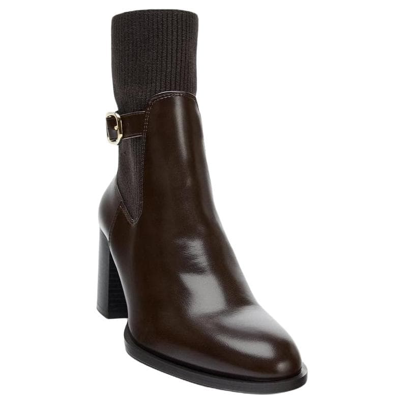 Сапоги ZARA PU Ankle Boots Brown - изображение 5