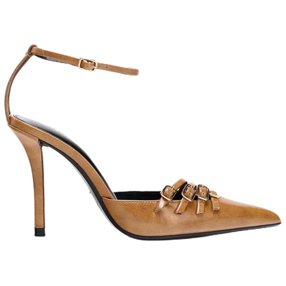 Туфли ZARA Высокие каблуки Коричневый Женские - изображение 3