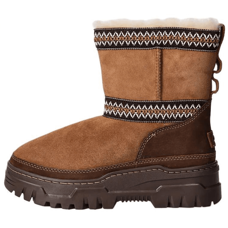 Ботинки зимние UGG CLASSIC MINI Легкий Короткий Снегокат Женские Коричневый - изображение 1