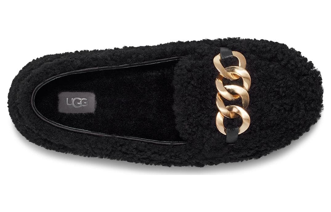 Тапочки UGG Овчина Женские Повседневные Туфли Женские Черные - изображение 5