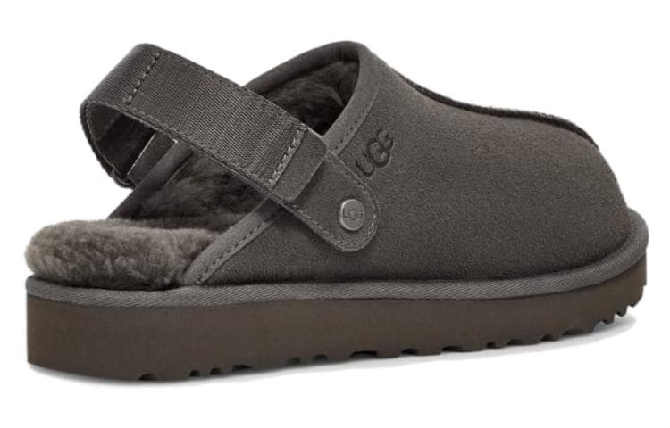 Сандалии UGG Домашние тапочки из кожи женские серые - изображение 5