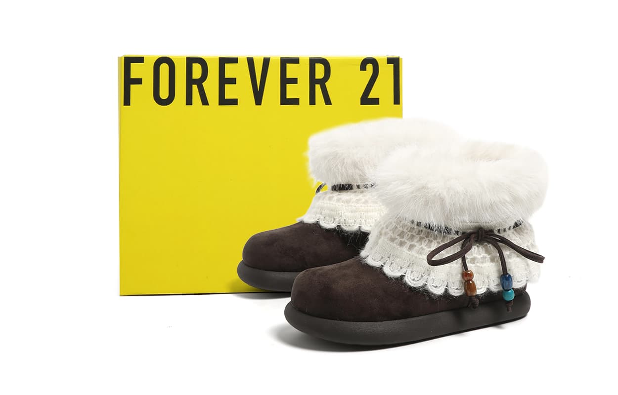 Ботинки зимние FOREVER 21 Сноубутсы Женские Кофейного цвета - изображение 2