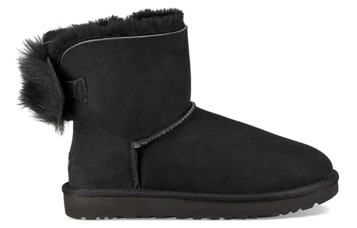 Ботинки зимние UGG Fluff Bow Mini Black - изображение 2