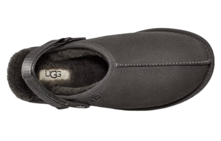 Сандалии UGG Домашние тапочки из кожи женские серые - изображение 4