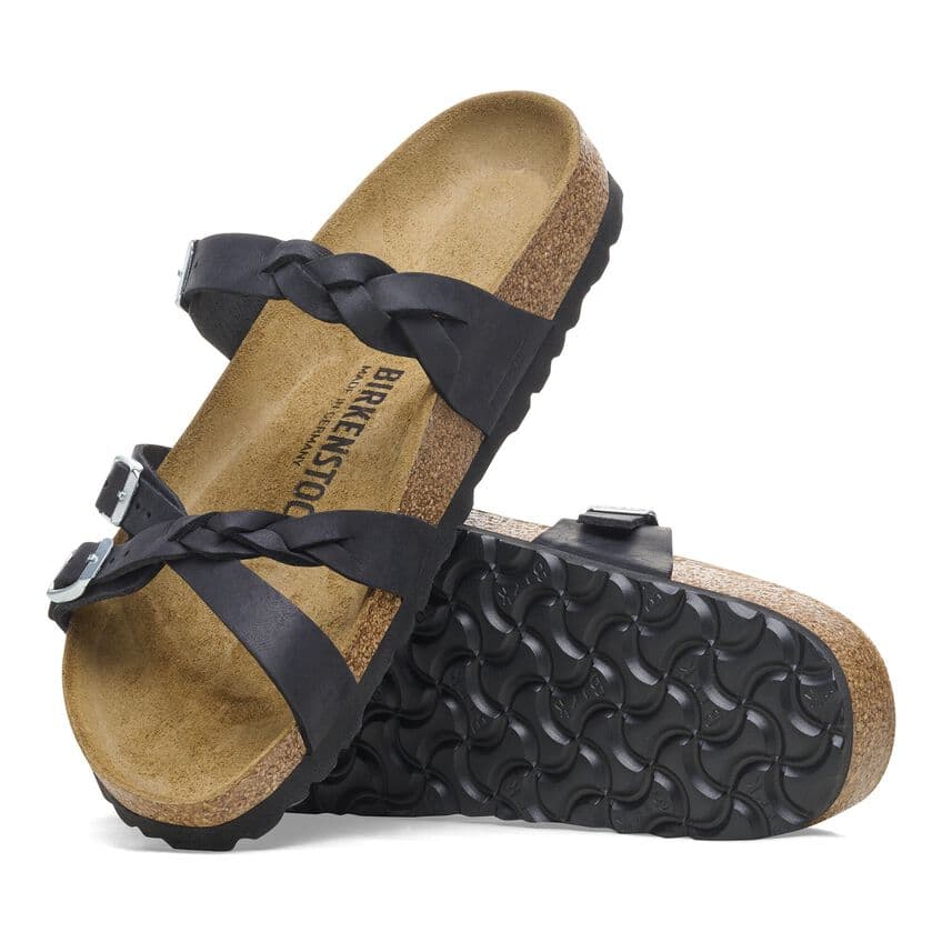 Сандалии Birkenstock Franca Braided ЭВА противоскользящие шлепанцы женские черные узкий дизайн - изображение 5