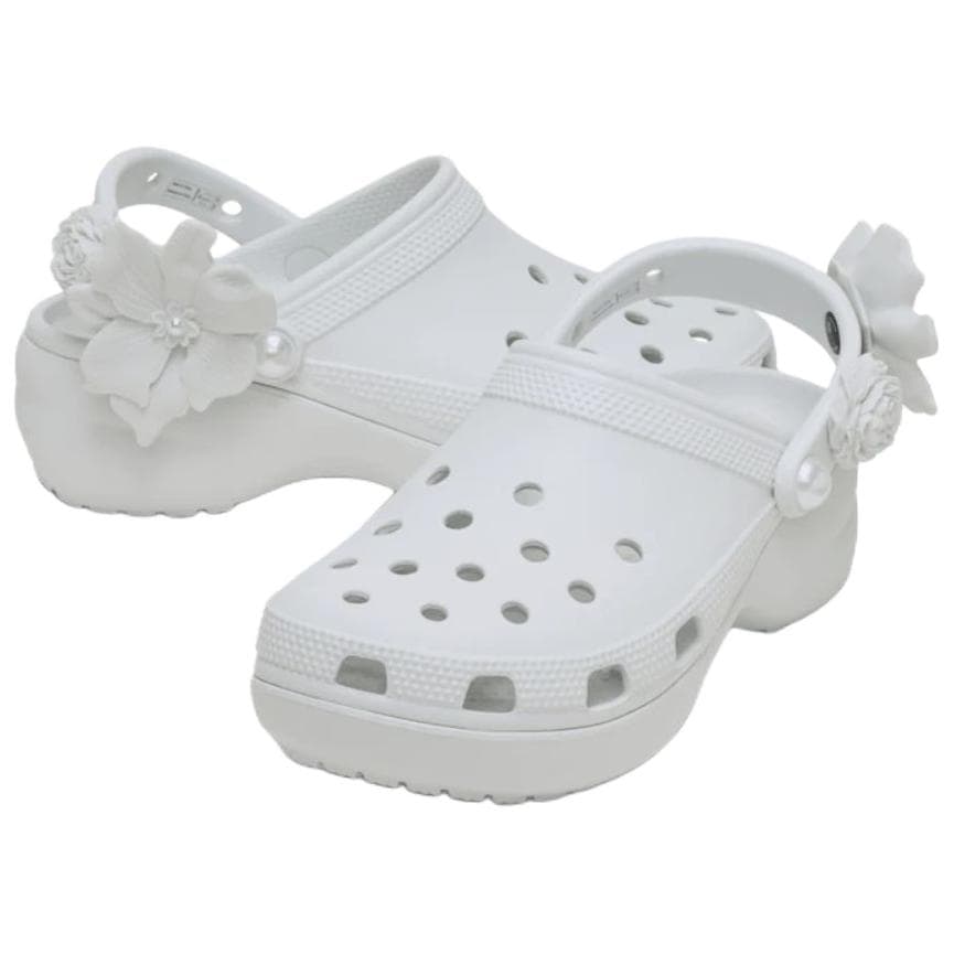 Сабо Crocs Классический Платформа Букет Clog Пластик Сабо Резина Женский Лунный Серый - изображение 4