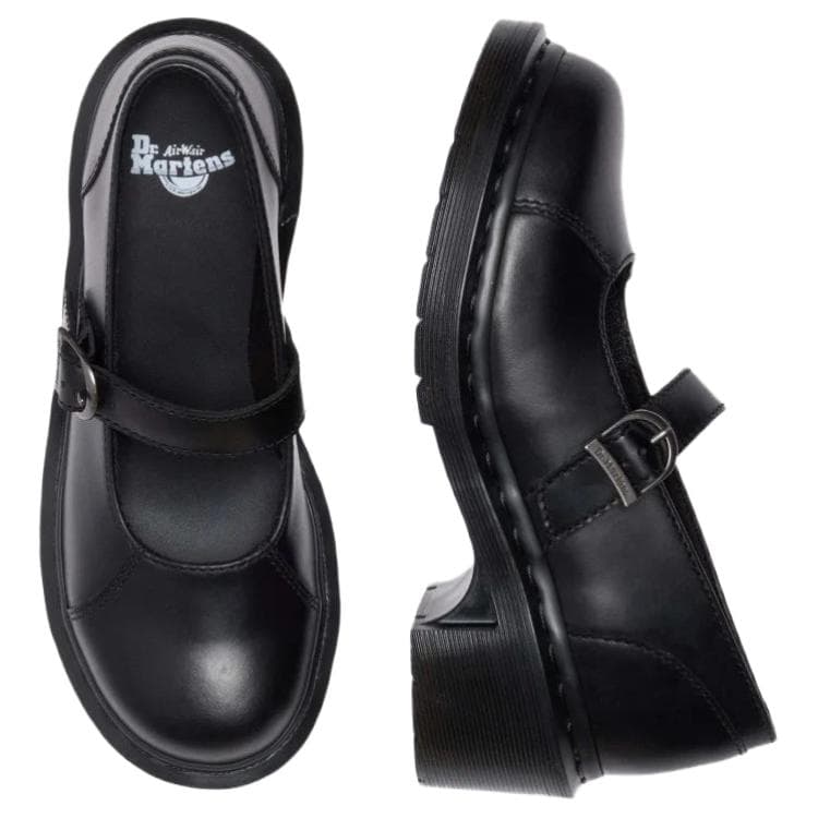 Dr.Martens ALDERSTONE Кожа Грубый каблук Мэри Джейн 6 см Женские Черные - изображение 5