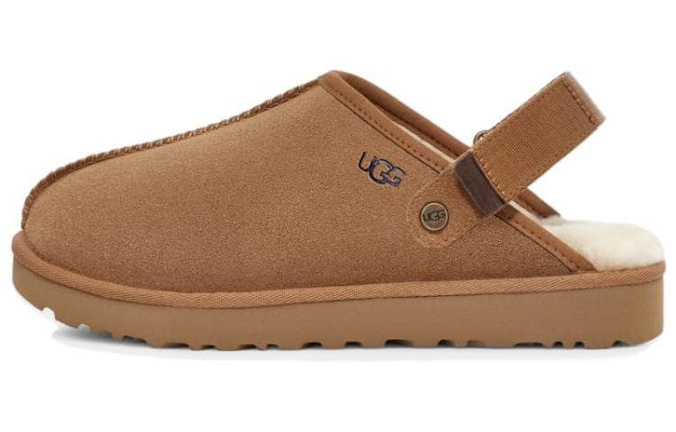 Сандалии UGG с флисовой подкладкой универсальные удобные мюли устойчивые к истиранию домашние тапочки для женщин каштановый цвет - изображение 1