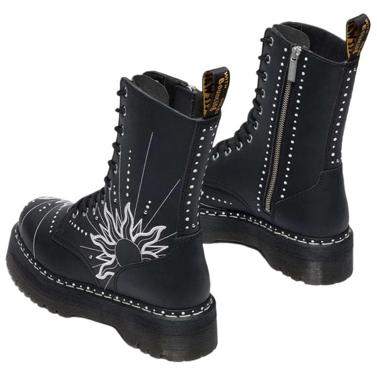 Ботинки Dr.Martens Jadon HI Солнечный Flare Кожа Армейские ботинки 5cm Унисекс Черный - изображение 4