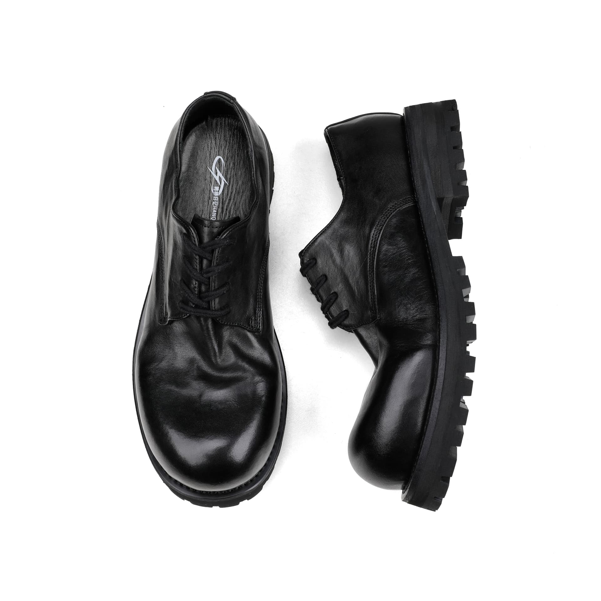 HANQIAORIJI Black Blood Collection Лошадиная кожа Повседневные кожаные туфли Унисекс - изображение 6