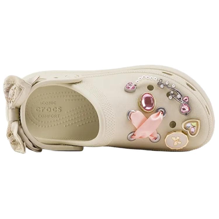 Сабо Crocs FLOATING Dream Flower Shadow Cream Верхняя одежда Дышащая обувь Сабо Резина Женские Бежевый - изображение 6