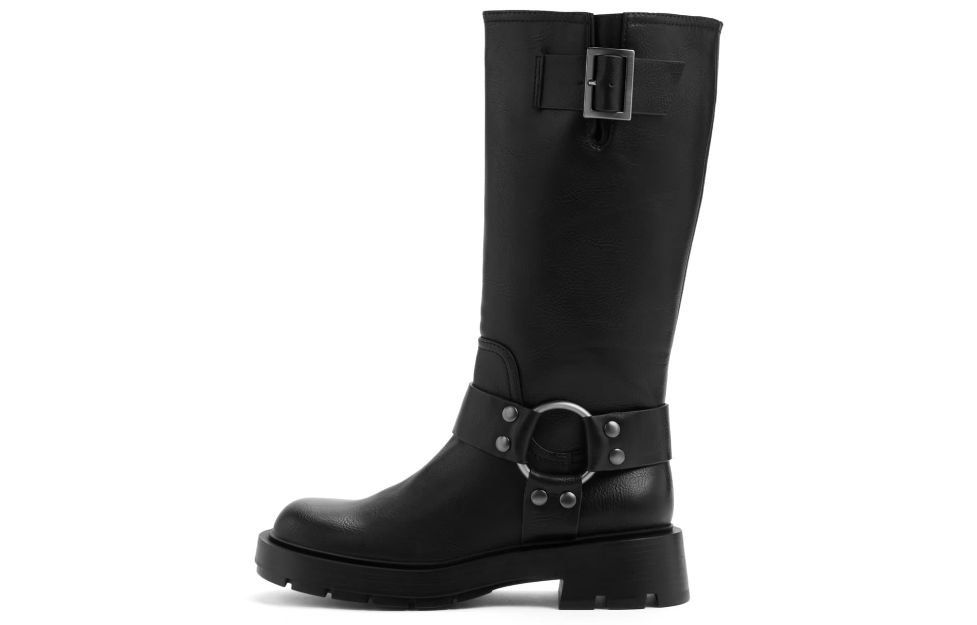 Ботинки CHARLES&KEITH PU ковбойские сапоги с винтажной пряжкой на каблуке 4,1 см - изображение 4