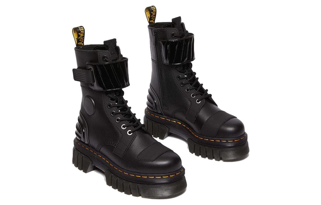 Ботинки Dr.Martens Кожа Короткий MID Голень Армейские ботинки Женские Черный - изображение 3