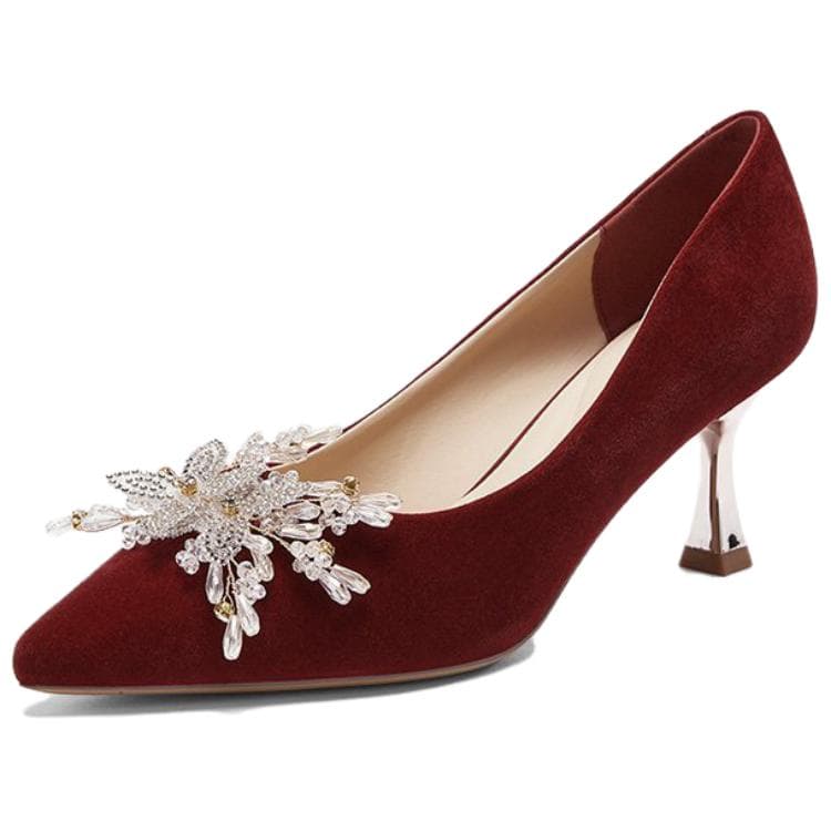 Туфли DAPHNE Wedding Shoes Collection Низкий каблук Высокий каблук 6 см Женский Красный - изображение 4