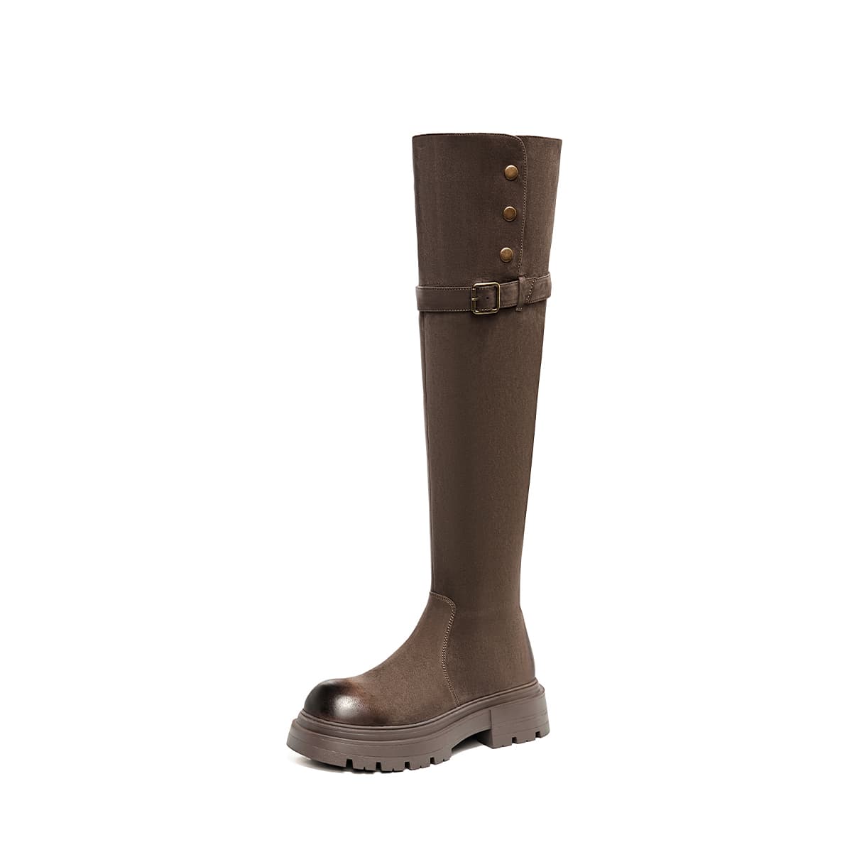 Ботинки Hotwind Модная Флисовая Подкладка Осенне-Зимняя Универсальная Британский Стиль Маленькая Увеличивающая Высоту Юбка - изображение 3