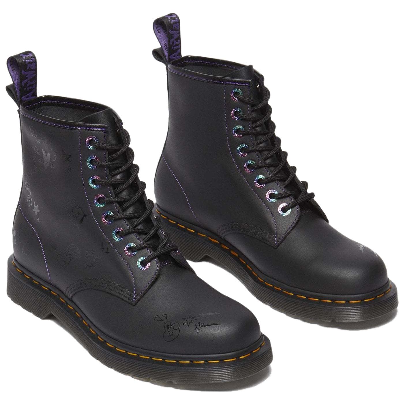 Ботинки BT21 x Dr.Martens 1460 Кожаные армейские ботинки 3 см мужские черные - изображение 3