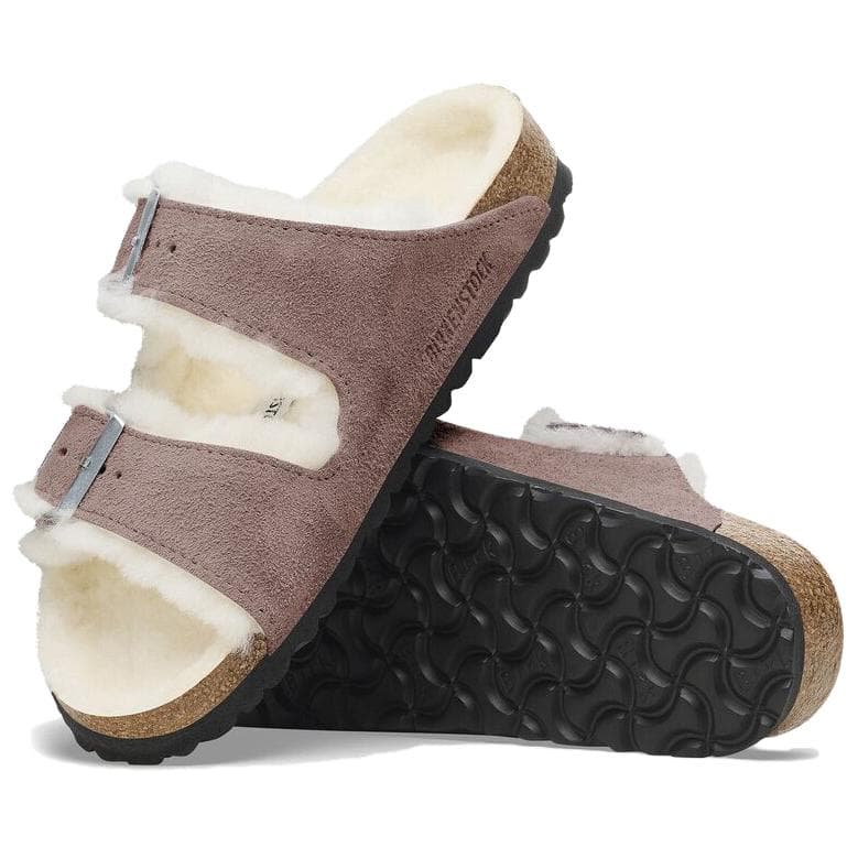 Сандалии Birkenstock Arizona Shearling противоскользящие шлепанцы женские фиолетовые стандартный размер (стандартный) - изображение 6