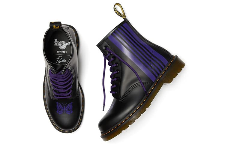 Ботинки Needles x Dr. Martens 1460 Black Purple - изображение 4
