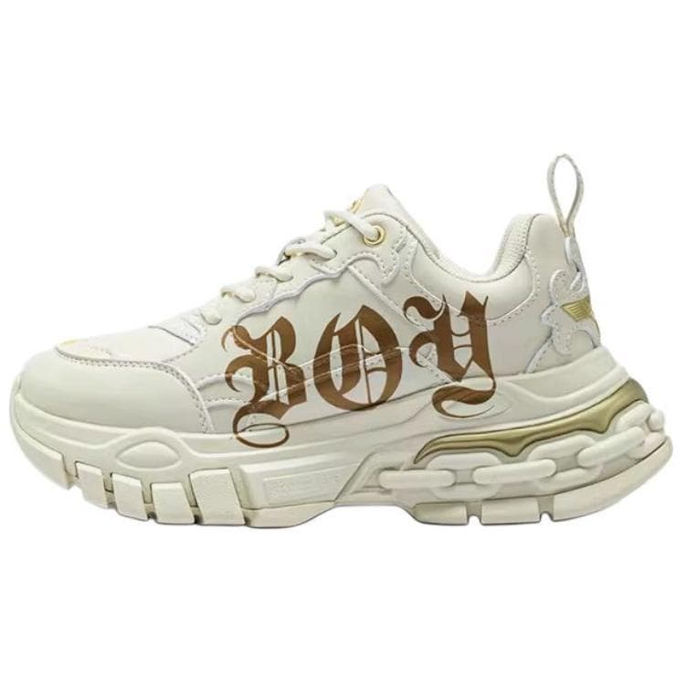 Кроссовки BOY LONDON Синтетическая кожа Низкие кеды с толстой подошвой Унисекс Экрю - изображение 1