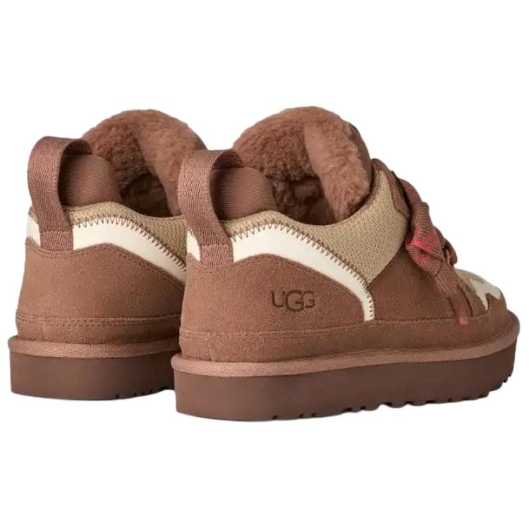 Кроссовки UGG Lowmel Текстиль Спилок коровьей кожи Низкий Топ Повседневная обувь Женская Коричневая - изображение 4