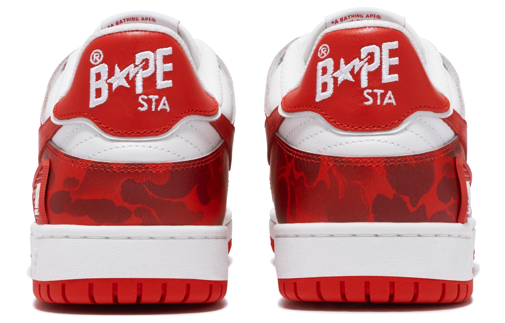 Кроссовки A BATHING APE Clutch Sta SK8 White Red - изображение 4
