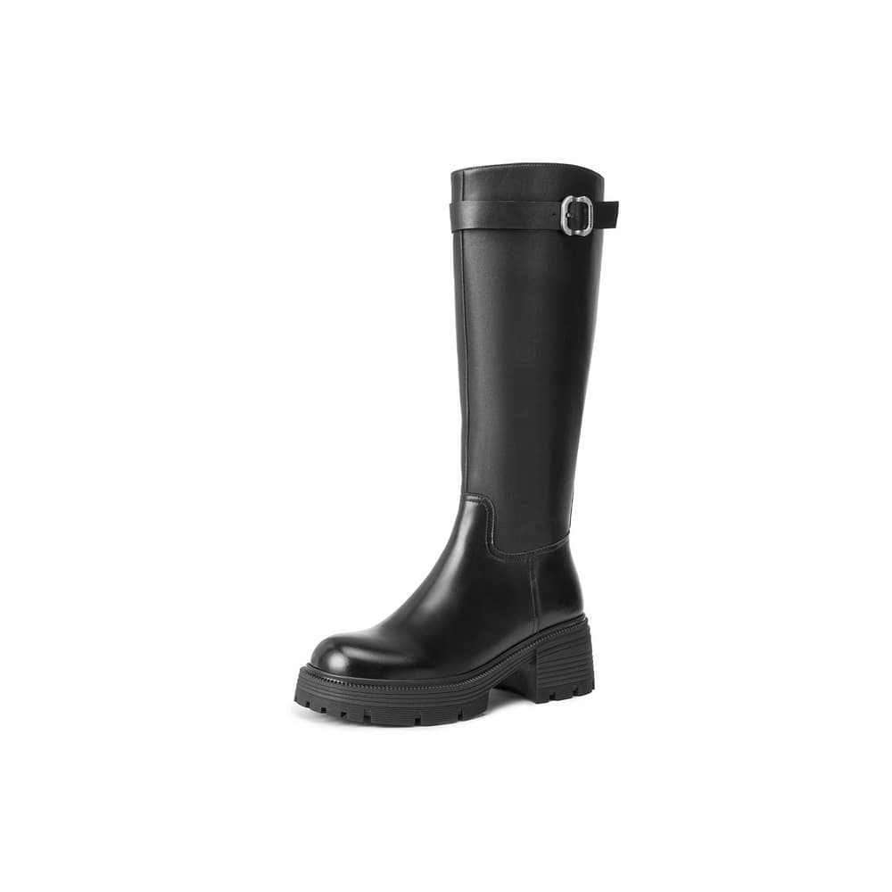 Ботинки BELLE Коровья кожа Модный Удобный Коммутирование На открытом воздухе Универсальный Минималистичный Классический Модный Элегантность Изысканный Повседневный Винтаж Ботинки Женский Черный - изображение 2