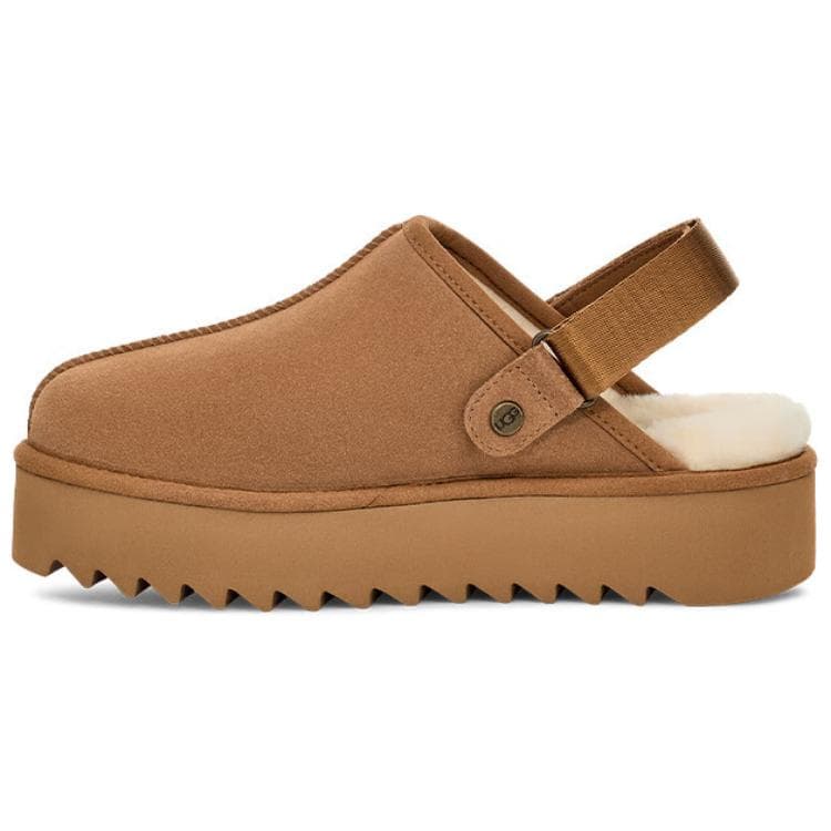 Сандалии UGG Флисовые Удобные Двусторонние Домашние Тапочки Женские Каштановые - изображение 1