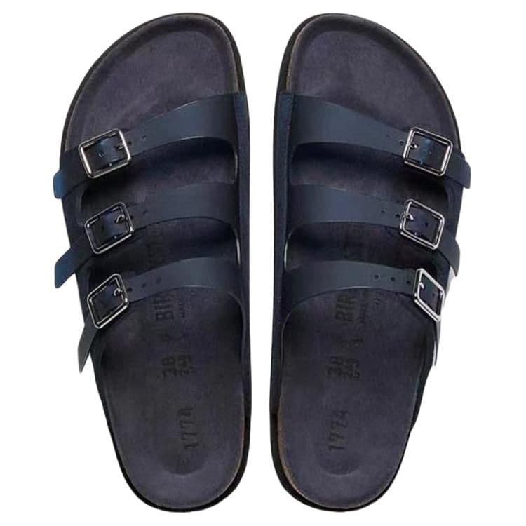 Сандалии Birkenstock Износостойкие шлепанцы женские морской синий узкая версия - изображение 5