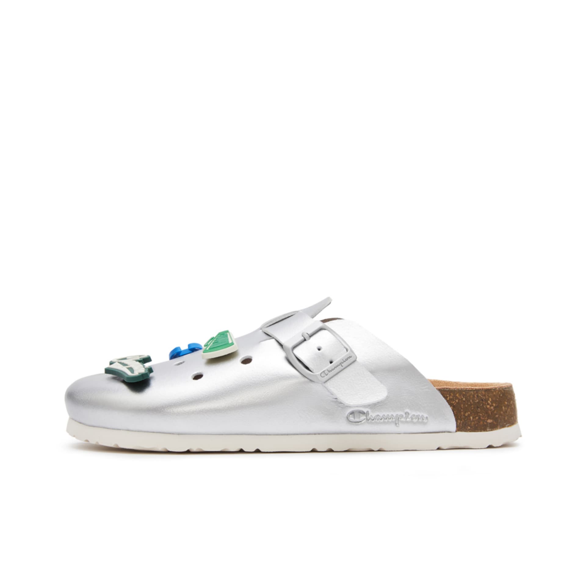 Сандалии Champion ЭВА Резина Дышащая Обувь Birkenstock Унисекс Серебристо-Белая - изображение 1