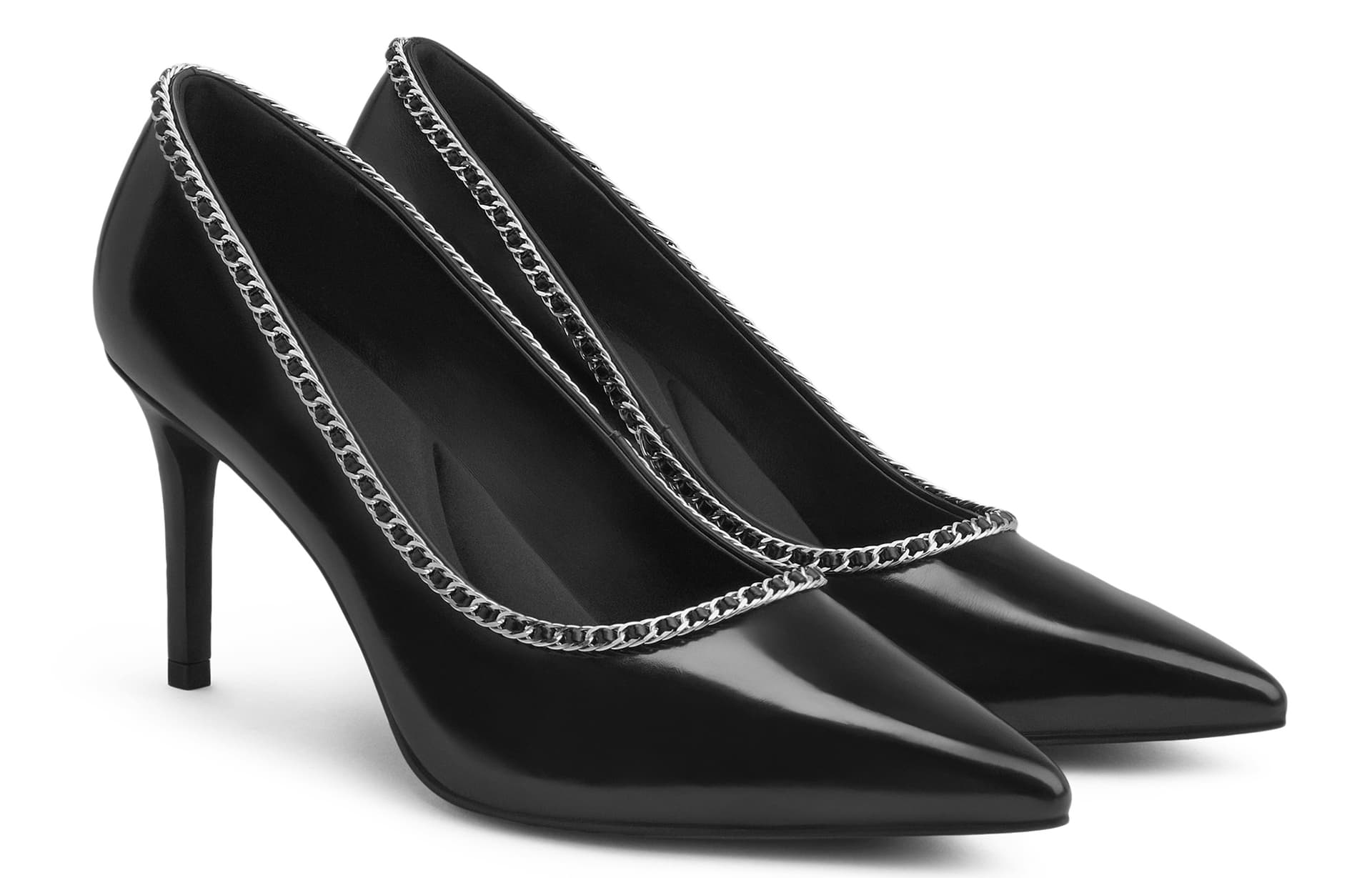 Туфли CHARLES KEITH Маленький Ck ПУ (полиуретан) Узкий каблук Высокие каблуки 8 см Женские Черный Коробка Черный - изображение 2