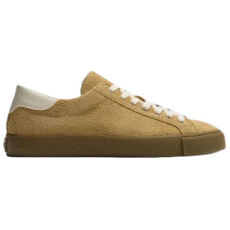 Кроссовки zara ORIGINS Коровья кожа Low Топ Скейтборд Обувь Мужской Верблюжье-коричневый - изображение 2