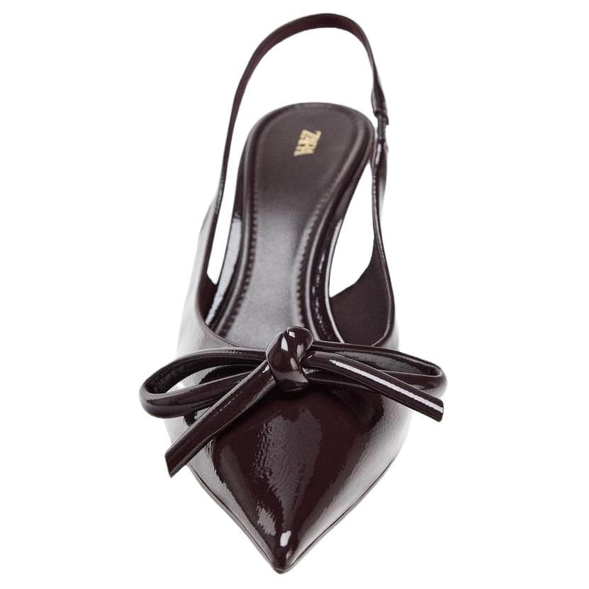 Туфли ZARA PU (полиуретан) Узкий каблук Высокие каблуки 6,5 см Женские Коричневый - изображение 5