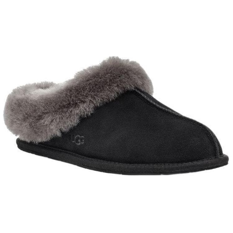 Тапочки UGG Спилок Коровья Кожа Универсальная Повседневная Обувь Женская Черная - изображение 3