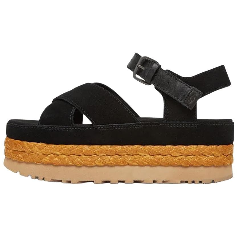 Шлёпанцы UGG Aubrey one Шнуровки Сандалии 6 см Женские Черные - изображение 1