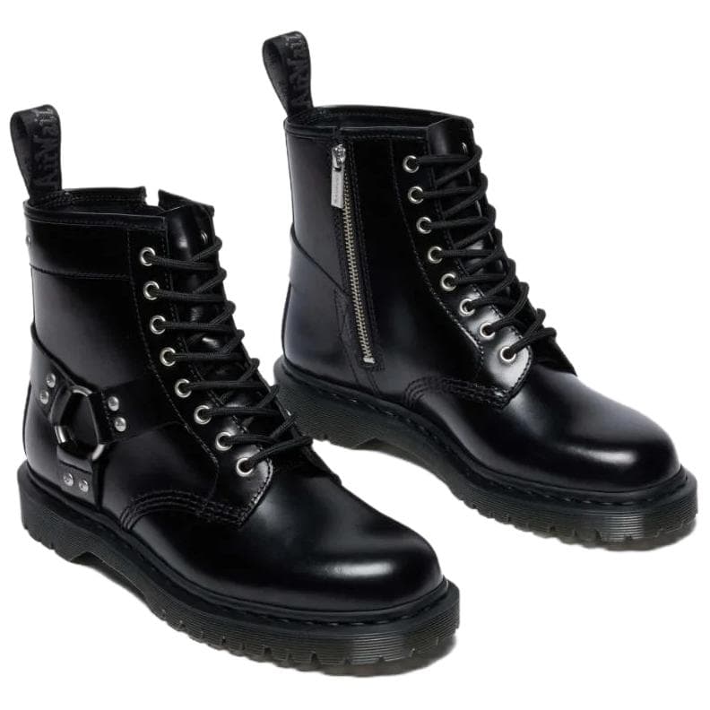 Ботинки Dr.Martens 1460 Harness Кожа Короткий Армейский Ботинок Унисекс Черный - изображение 3