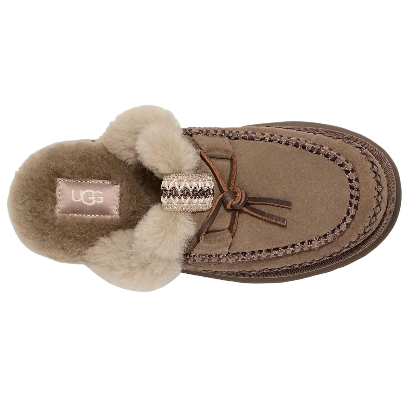Сандалии UGG Artificial Suede Мода Круглый носок С флисовой подкладкой Мюли Устойчивые к истиранию Домашние тапочки Женские Умбра - изображение 5
