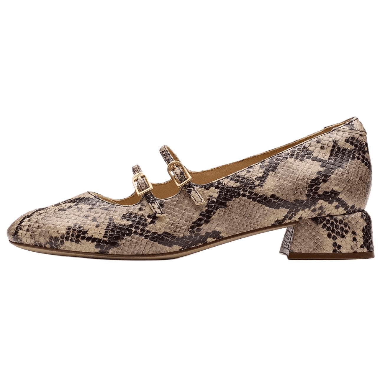 Clarks Daiss 30 SHINE Кожа Грубый каблук Туфли Мэри Джейн Женские Коричневый - изображение 1