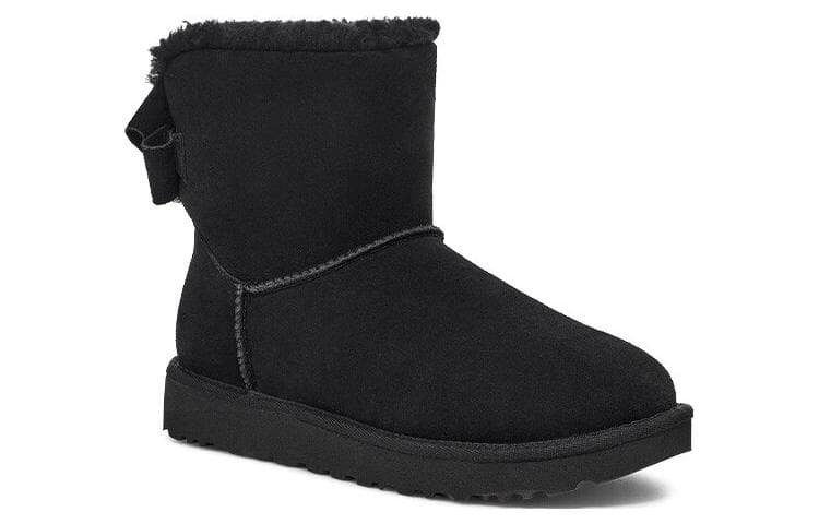 Ботинки зимние UGG Корова Спилок Термический с Флисовой Подкладкой Круглый Носок Короткие Снежные Ботинки Женские Черные - изображение 2