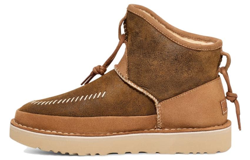 Ботинки зимние UGG Artificial Suede Короткие Снежные Ботинки Унисекс Коричневый - изображение 1