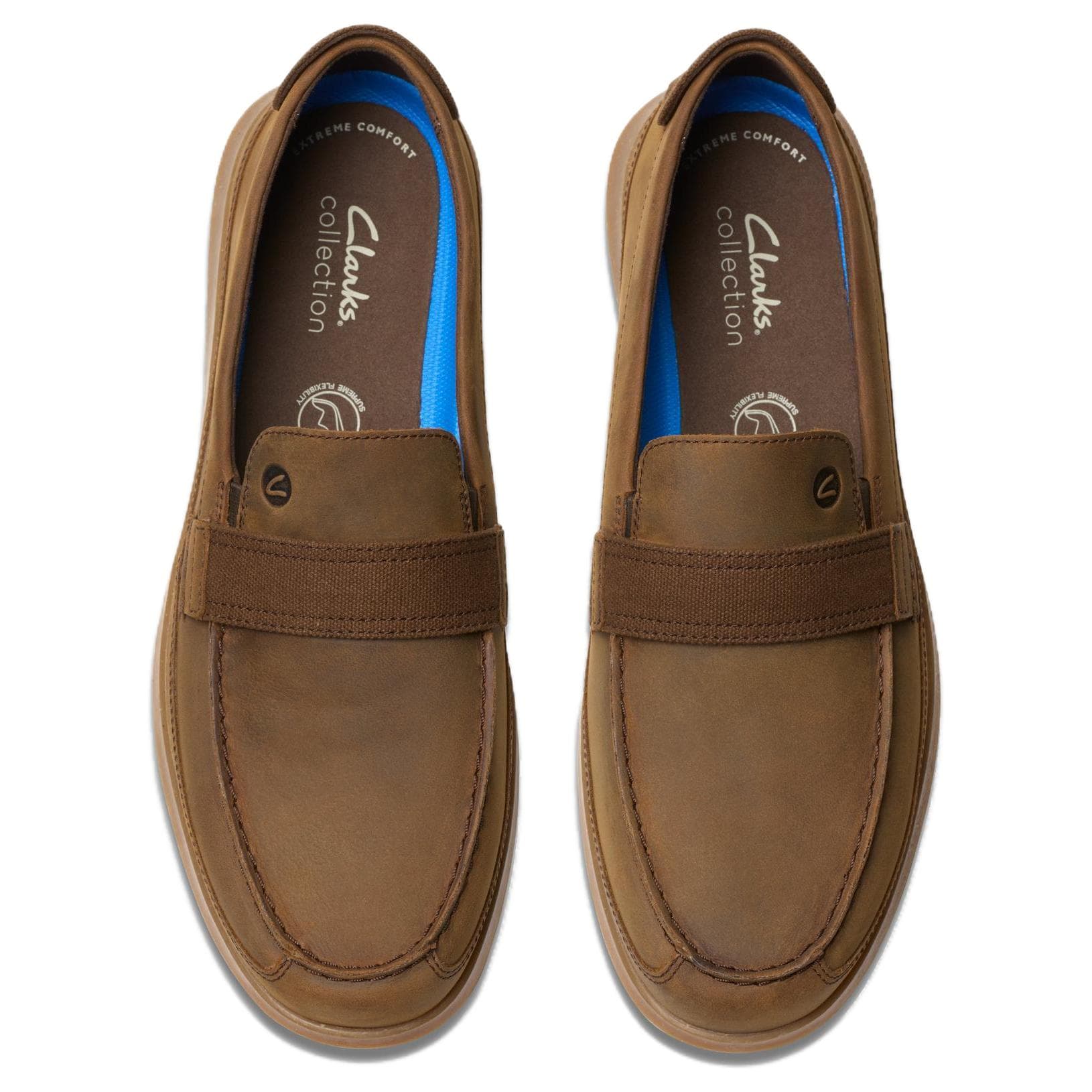 Лоферы Clarks Flexway Полоска Beeswa Кожа Лоферы Мужские Коричневые - изображение 4