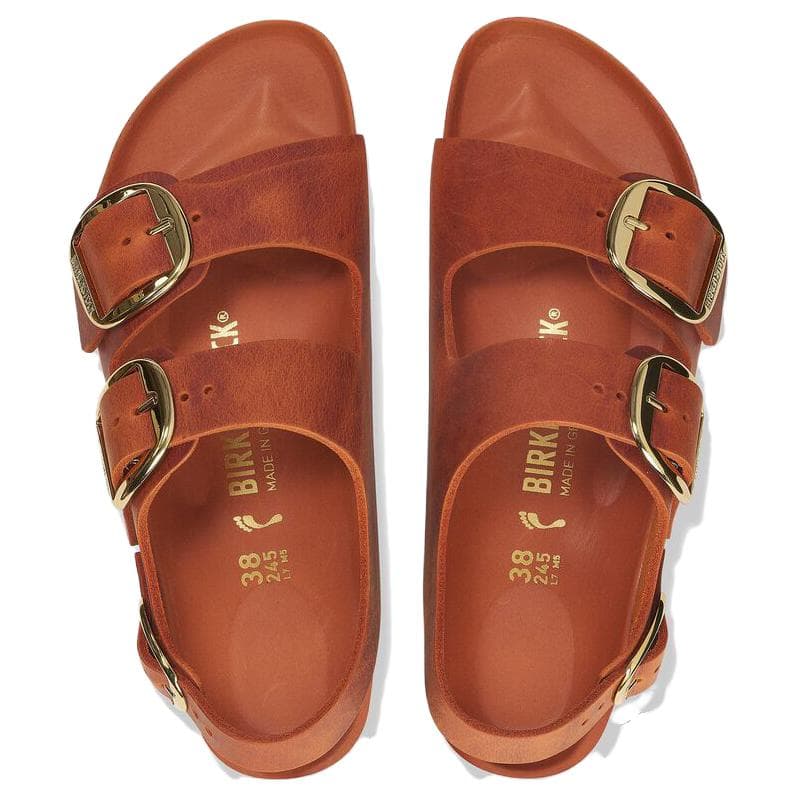Шлёпанцы Birkenstock Milano Big Buckle One Шнуровка Сандалии Женские Апельсин Узкая версия - изображение 5