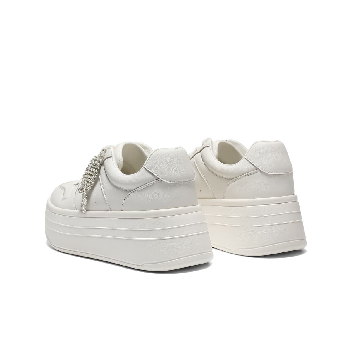 Кроссовки Белль Синтетическая кожа Low Топ Скейтборд Обувь Women's White - изображение 4