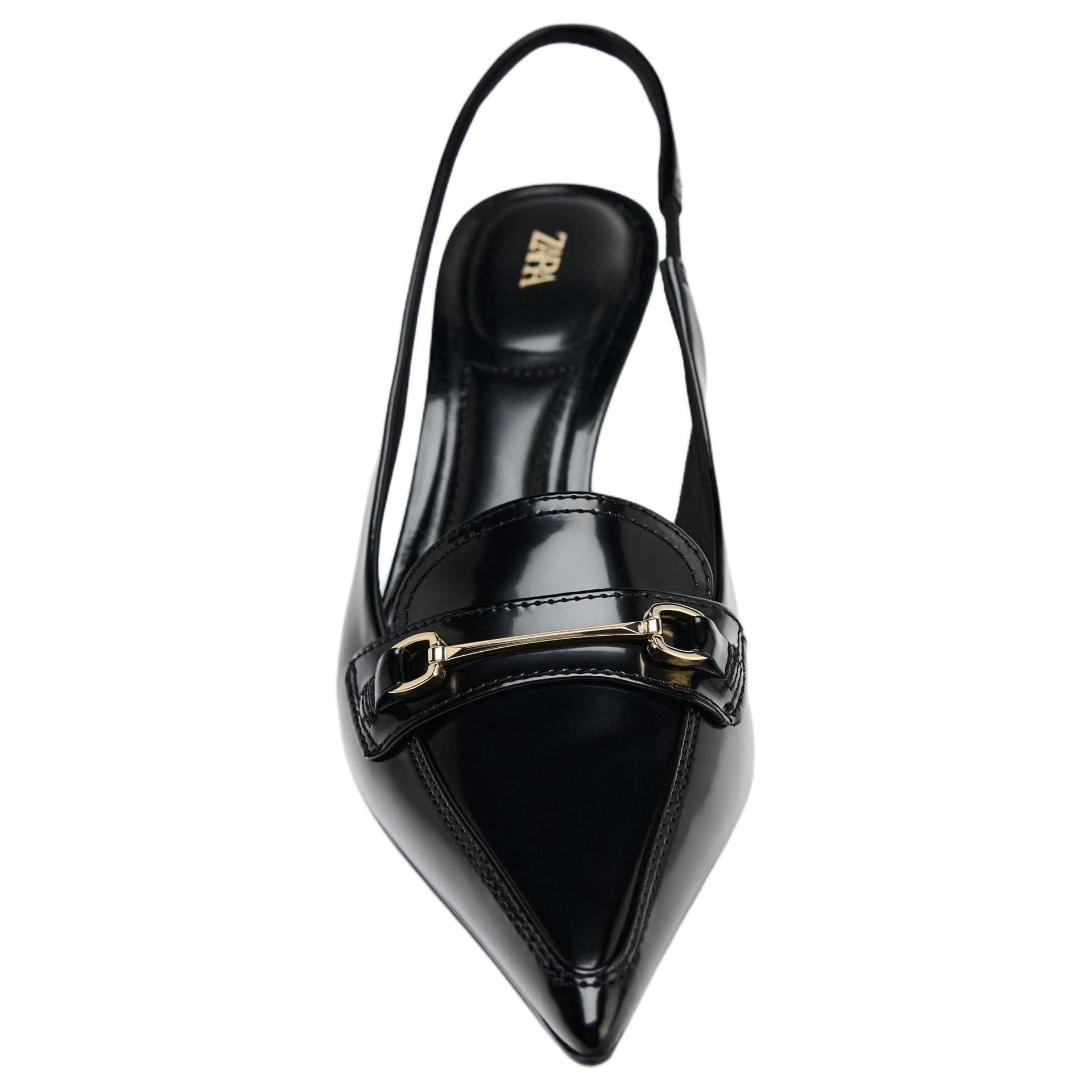 Туфли ZARA PU (полиуретан) Узкий каблук Высокие каблуки 7 см Женские Черный - изображение 5