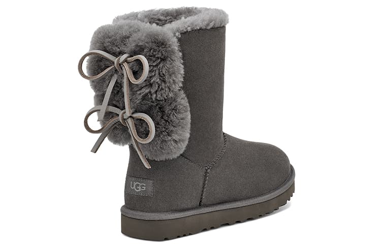 Ботинки зимние UGG Classic Double Bow Short Charcoal - изображение 4