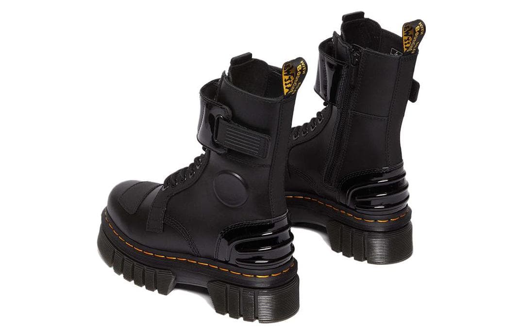 Ботинки Dr.Martens Кожа Короткий MID Голень Армейские ботинки Женские Черный - изображение 4