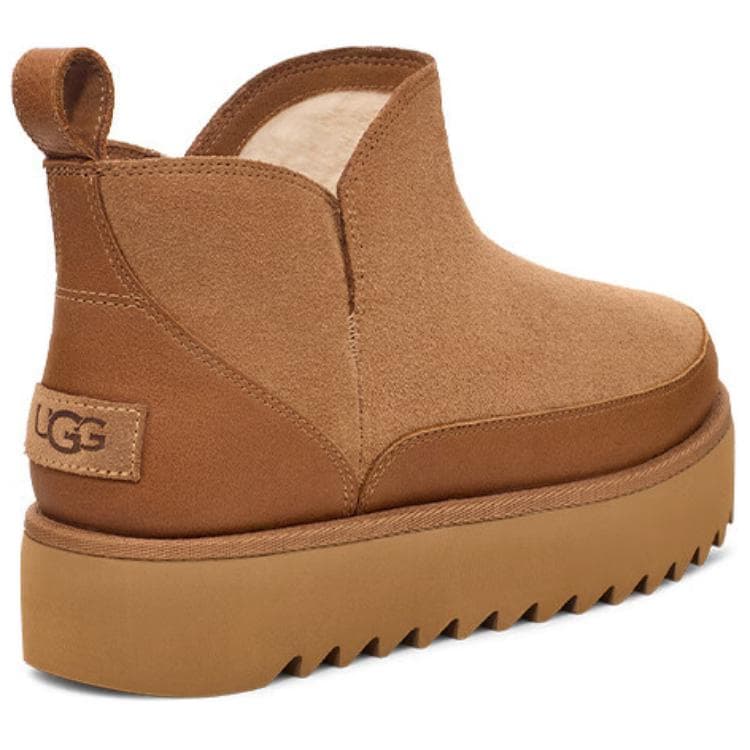 Ботинки зимние UGG Корова Спилок С флисовой подкладкой Мода Удобные Короткие Ботинки для снега Женские Каштановый - изображение 4